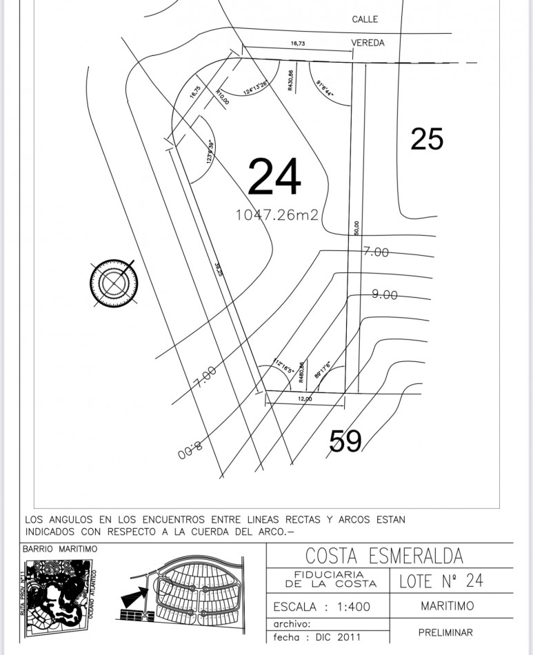 LOTE 24 EN MARITIMO - COSTA ESMERALDA - EN VENTA 